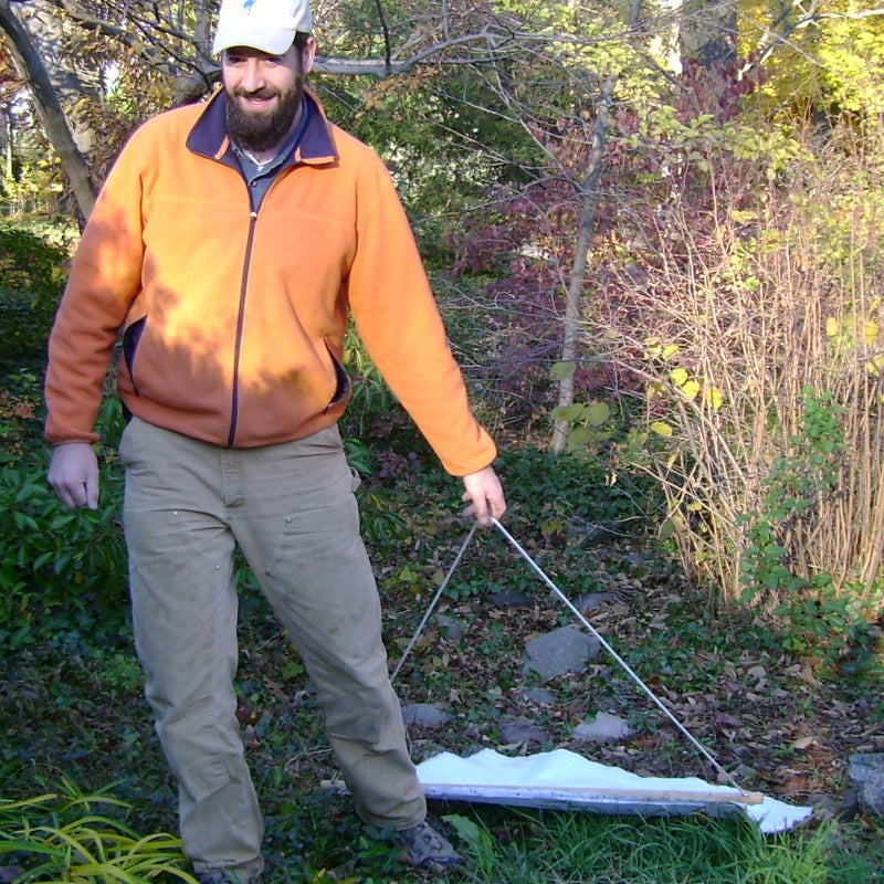 Biologist Scott Williams tick dragging in Connecticut