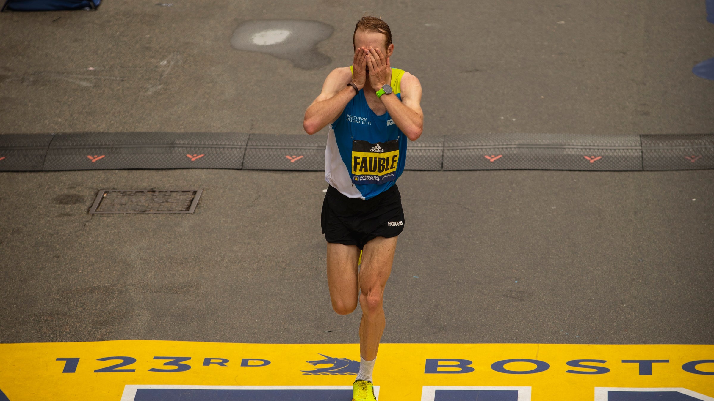 Scott Fauble was the first American man to finish Monday's Boston Marathon, running 2:09:09.