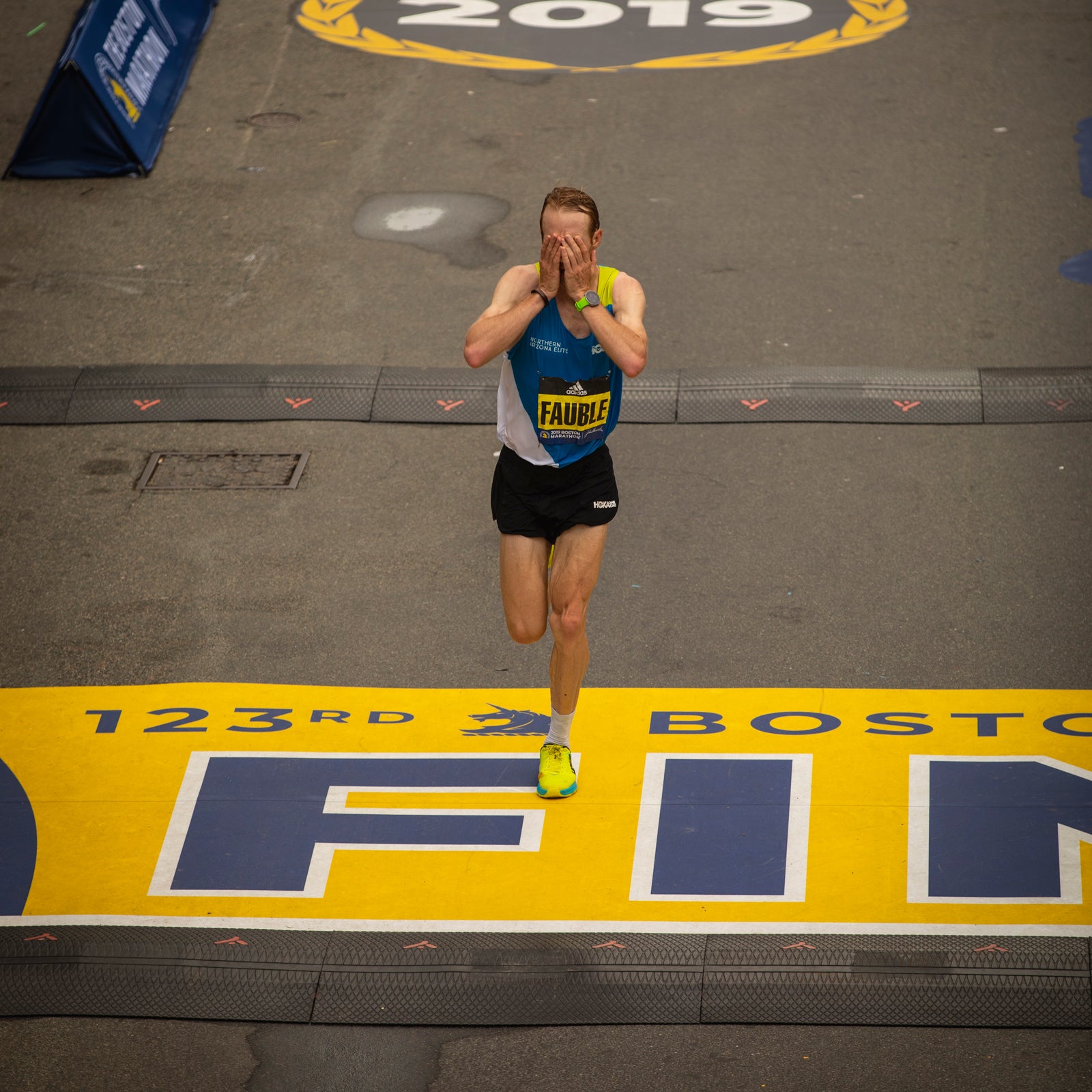 Scott Fauble was the first American man to finish Monday's Boston Marathon, running 2:09:09.