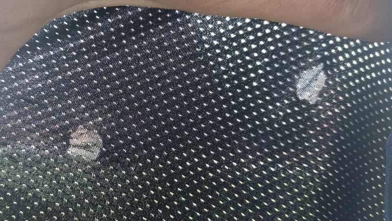 Spotting in the mesh, which I can’t explain. I’m unsure if it’s a quality issue or if I happened to spill something on them.