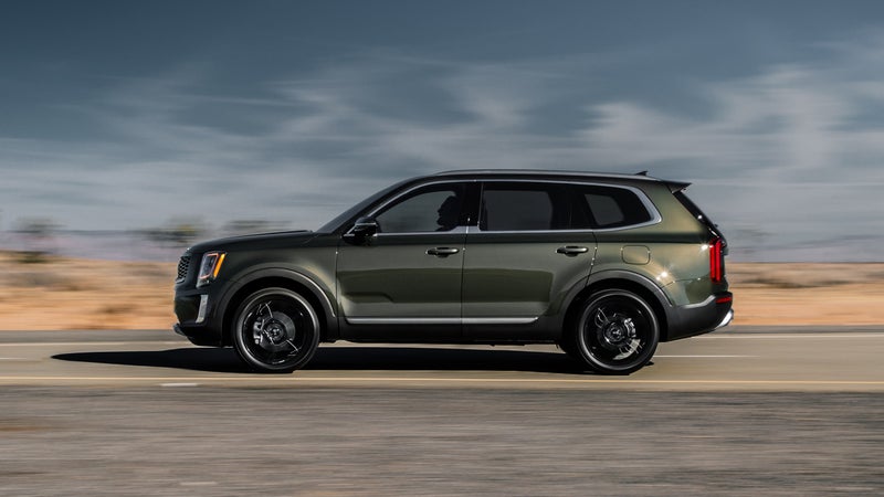 In photos, the Telluride looks taller than it is, thanks to that blocky profile. But, with just 8.0 inches of ground clearance, it's about the same dimensions as a Subaru.
