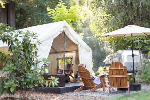 With 23 Airstreams, one Redwood Suite and one 鈥淗appier Camper,鈥 and 10 luxury tents, Russian River offers plenty of lodging options. Due to the rainy season, the luxury tents are only open April 1 to October 31. Tents come equipped with a queen sized bed, small seating area, clothing rack and items for the campfire. Zip-up windows and screens keep the bugs out, and all of the beds鈥攅ven in the luxury tents鈥攊nclude an electric blanket to keep you cozy all night.