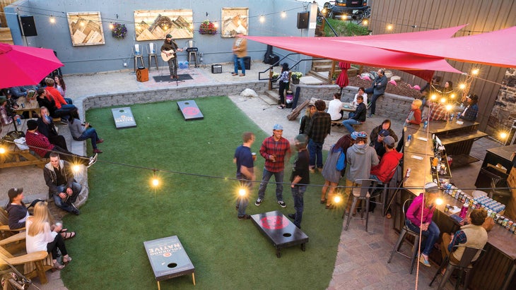 The beer garden at Rocky Mountain Underground