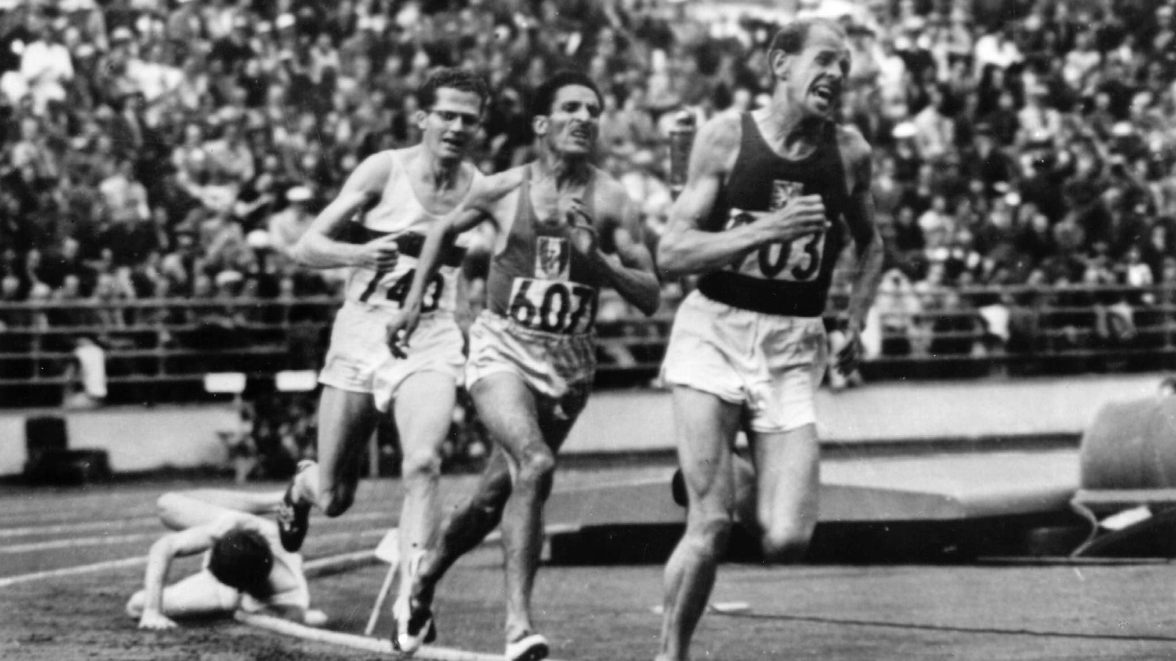 At the author’s first big track meet, he got to watch Emil Zátopek, one of the greatest distance runners of all time, compete in the 10,000 meters.