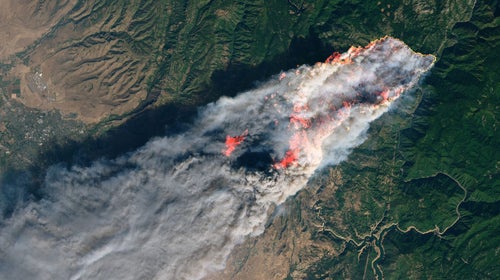 The Camp Fire, as seen from space.