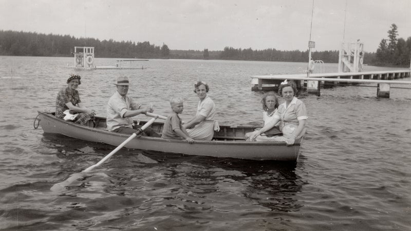 The author’s father, grandparents, and other relatives on Lake Vermilion in 1942