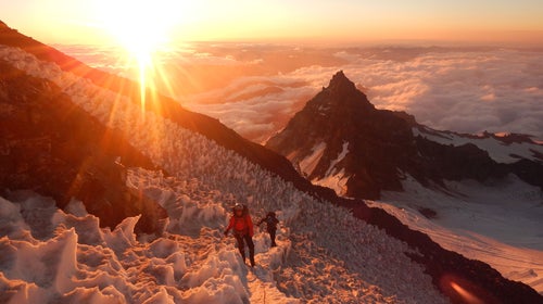 The Kirks climbing Mt. Rainier