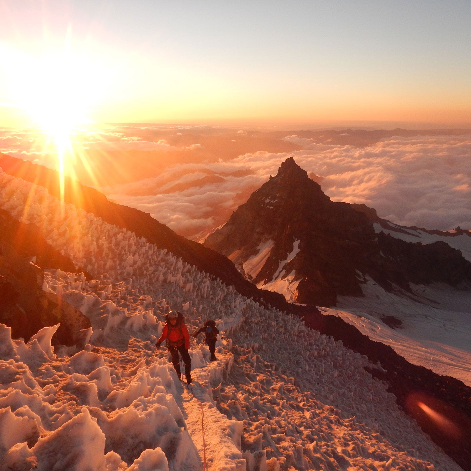 The Kirks climbing Mt. Rainier