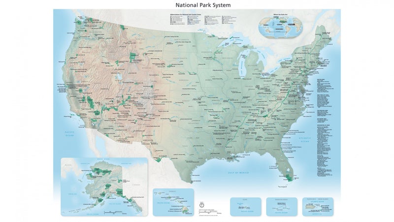 A very high-resolution shaded relief map of the entire National Park Service system.