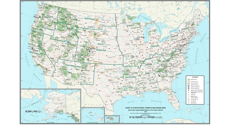 Every National Forest. As you can see, there's a lot more area here than there is in the National Park Service.