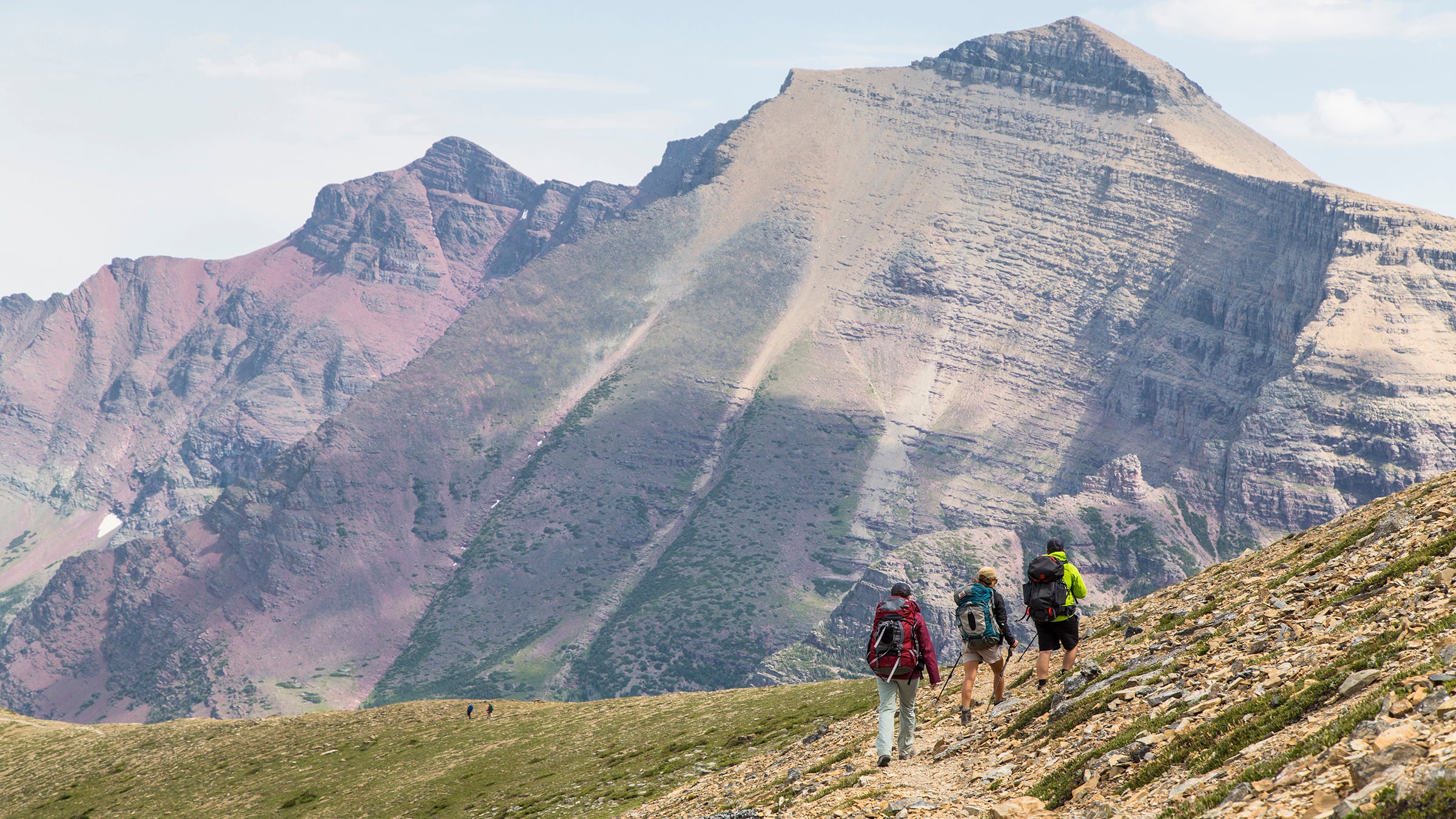 Backpackers in Glacier National Park.