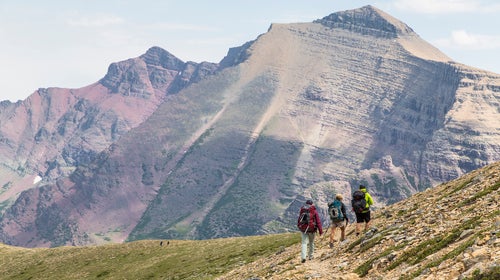 Backpackers in Glacier National Park.
