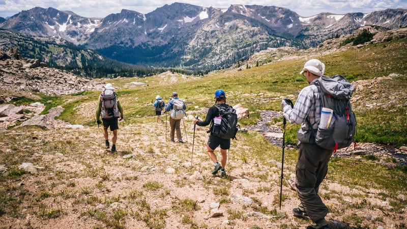 This pack display from a guided trip in Rocky Mountain National Park puts the Osprey Aether Pro in perfect context. From left to right: I’m carrying it, but my clients have the Flex Capacitor, MTC Jam, and Osprey Levity. Note that all of our packs are nearly empty in this photo, since we did a day hike from a base camp on day two to help acclimatize.