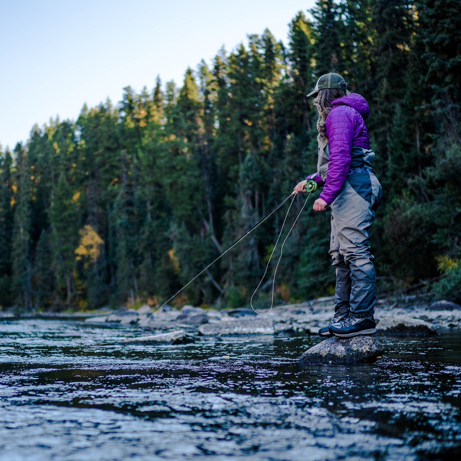 Woman Fishing River Image & Photo (Free Trial)