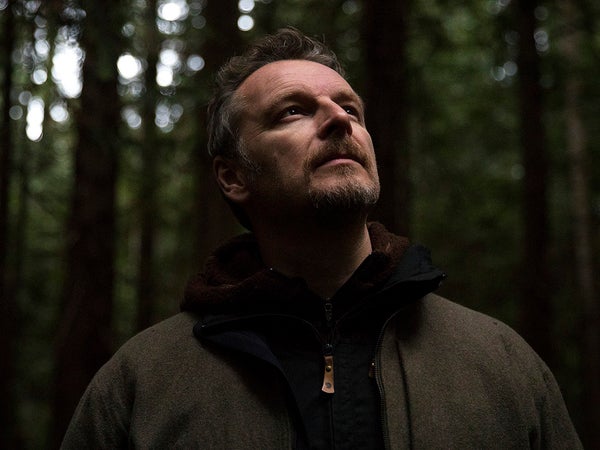 Chris Morgan during a forest bathing session at IslandWood, a learning center on Bainbridge Island.