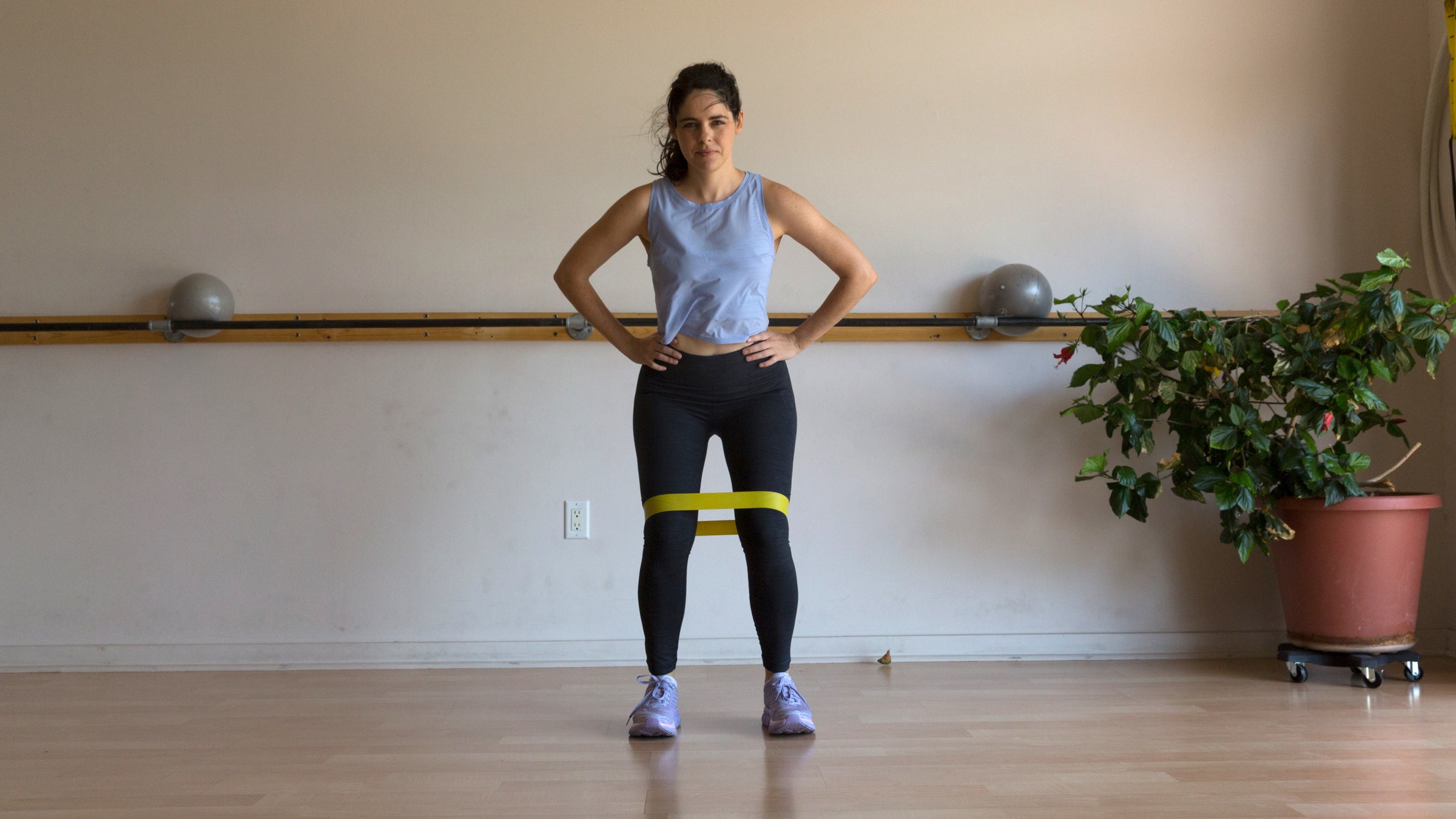 Standing exercises discount with resistance bands