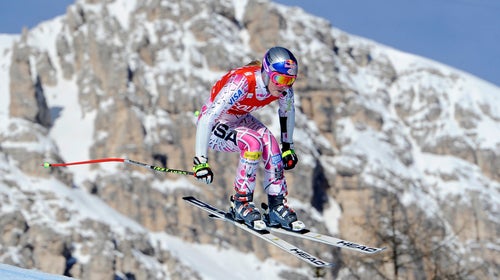 Lindsey Vonn skis a World Cup super-G race in Cortina d' Ampezzo, Italy.