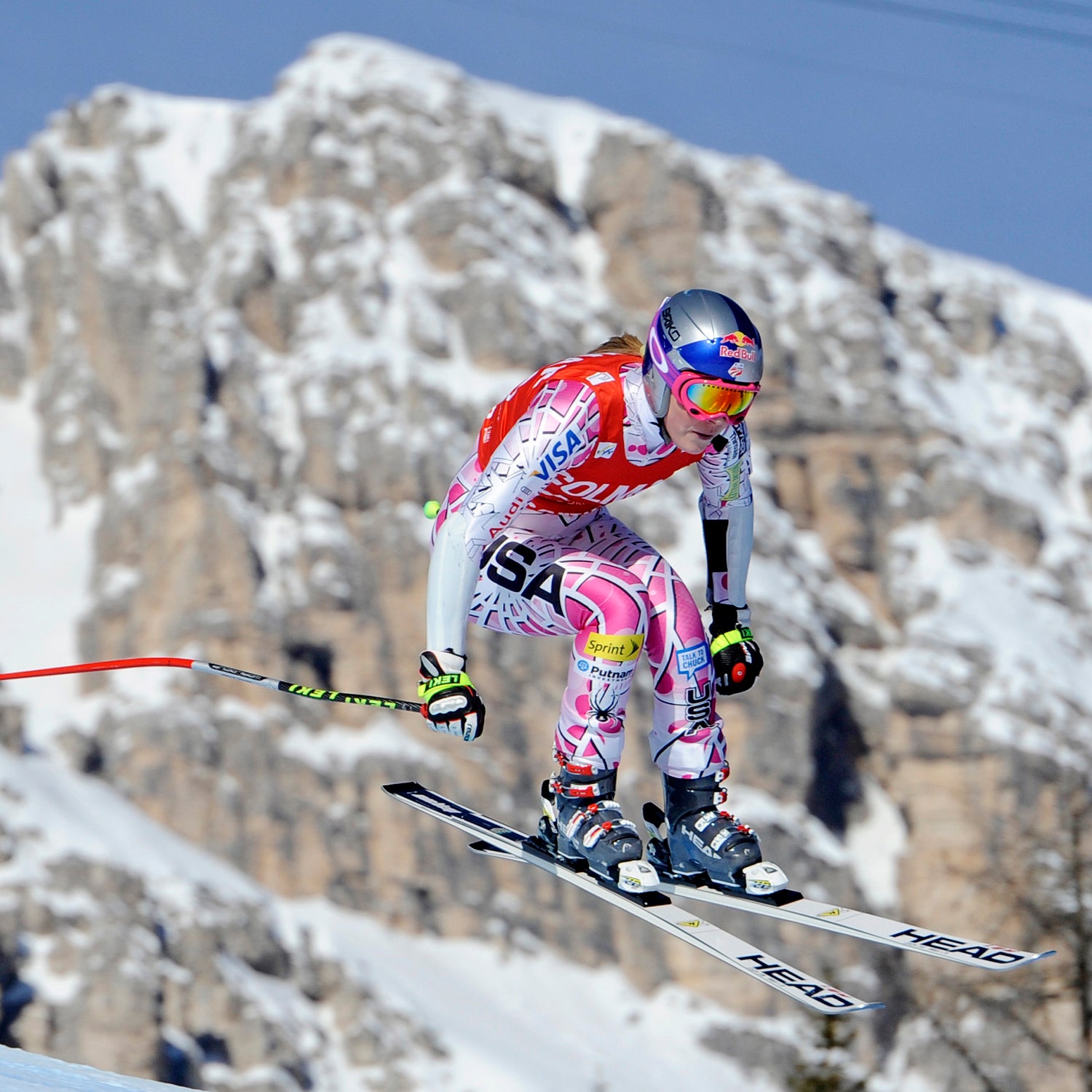 Lindsey Vonn skis a World Cup super-G race in Cortina d' Ampezzo, Italy.