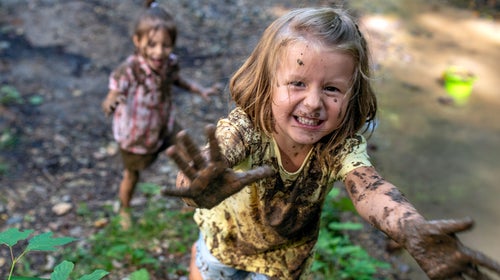 Getting muddy is good for kids.