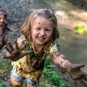 Getting muddy is good for kids.