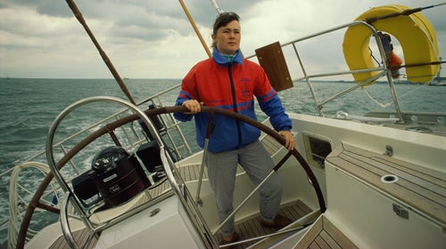 Tracy Edwards in 1990. The previous year, she captained the first all-female crew to sail around the world.