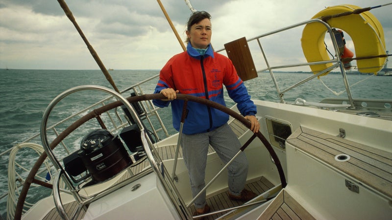 Tracy Edwards in 1990. The previous year, she captained the first all-female crew to sail around the world.