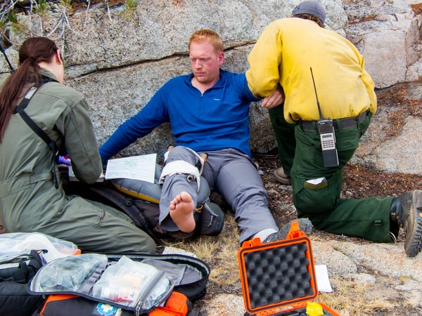Vic badly strained his LCL during a stumble on a washed-out trail and is my only client who has needed a helicopter evacuation.