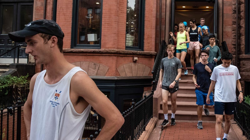 Runners leaving the Trackhouse