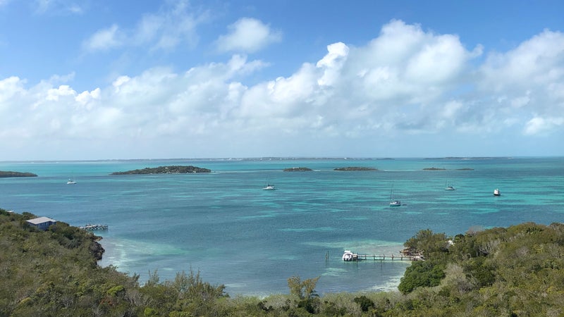 The view from Hope Town lighthouse, Elbow Cay, Bahamas