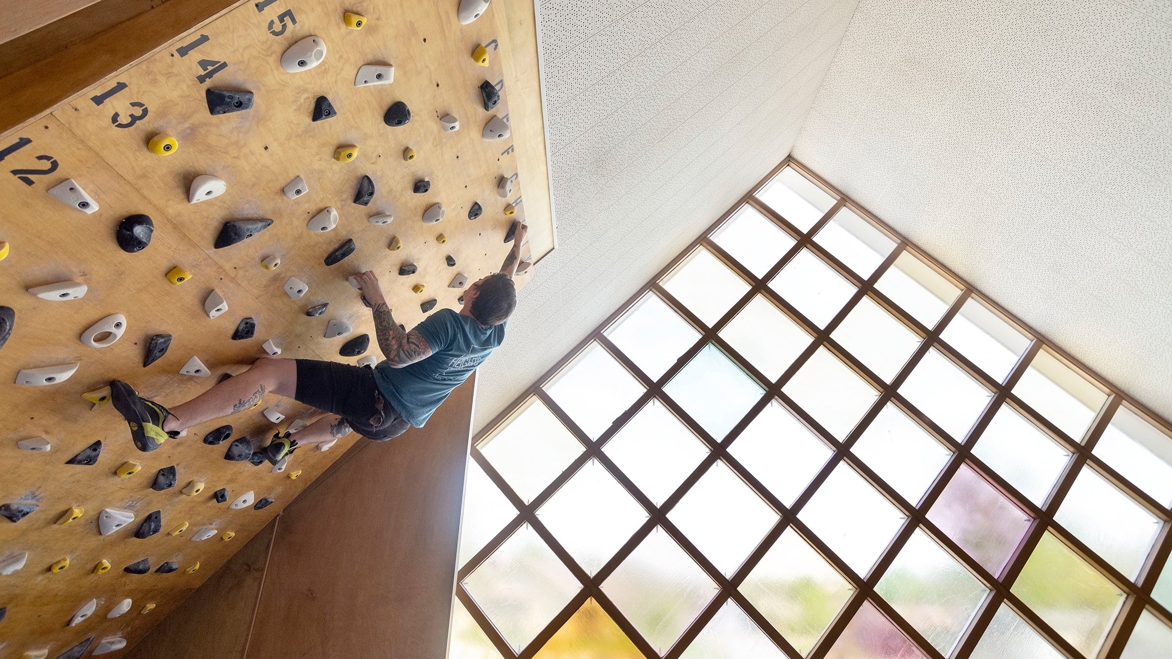 The moon wall in Hoosier Heights’ Bloomington location