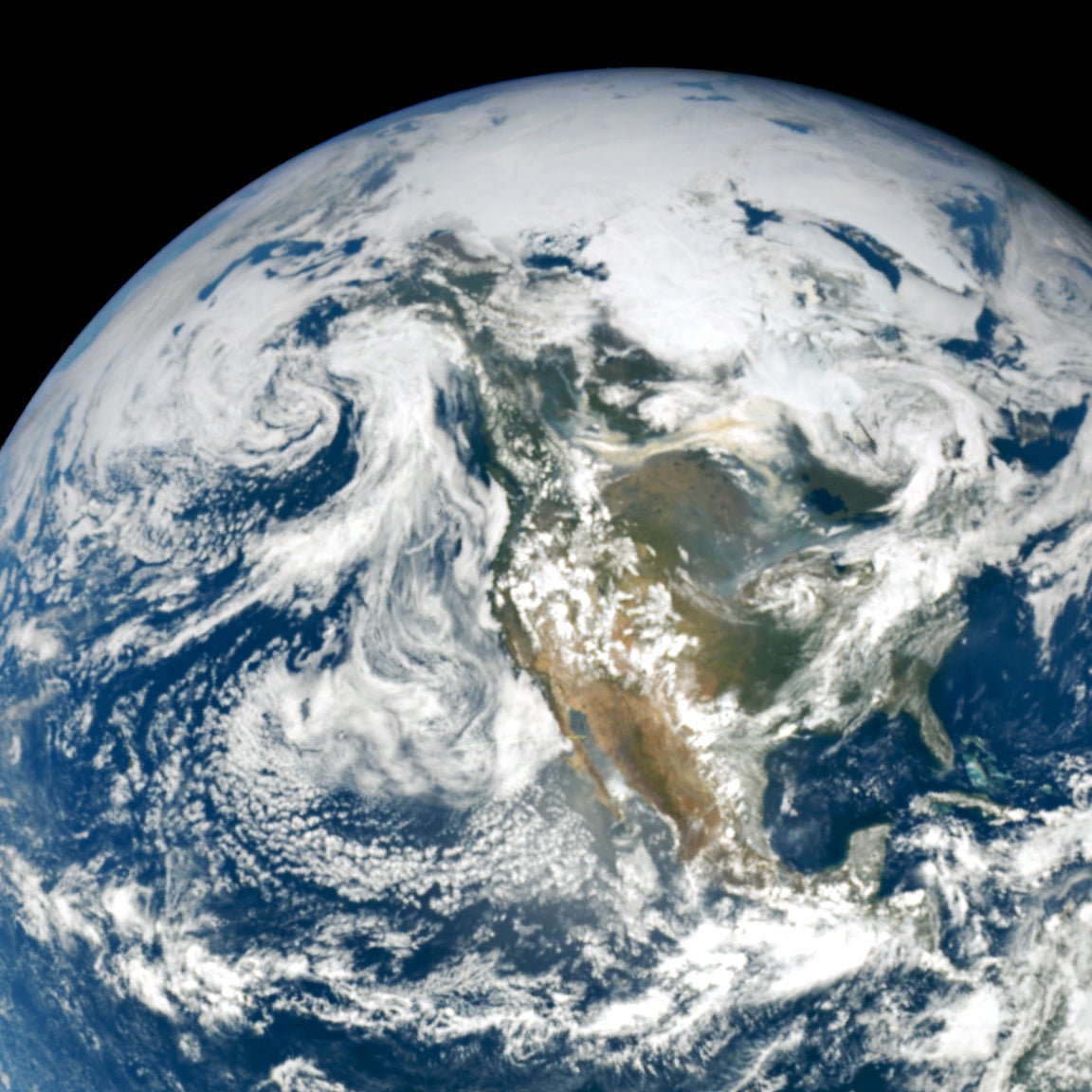 Smoke can be seen enveloping the earth’s higher latitudes.