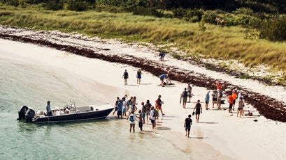 Beach cleanup in Bermuda