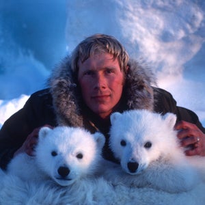 Steven Amstrup with two of his research subjects