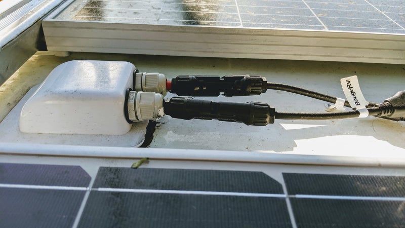 Running the power cables through the roof is ideal, but it does mean you’re putting a hole in the roof of whatever you’re mounting them to.