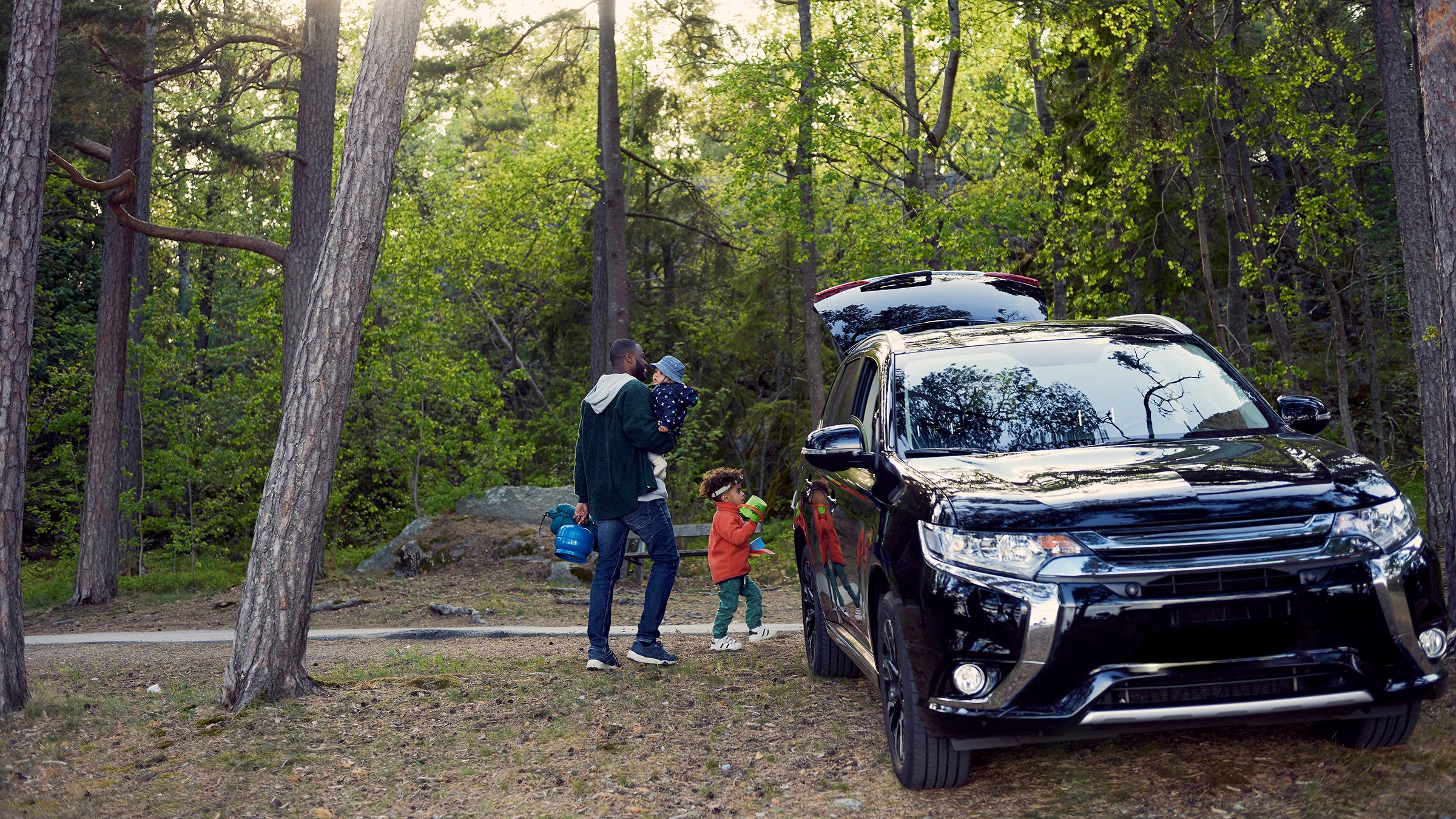 Family Road Trip in the Forest