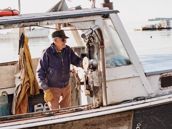 John Olson on his boat