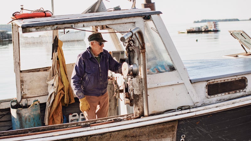 John Olson on his boat