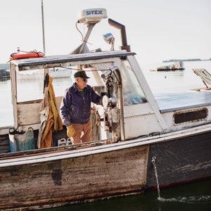 John Olson on his boat