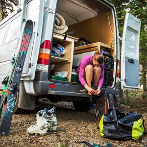 woman living by herself in a van