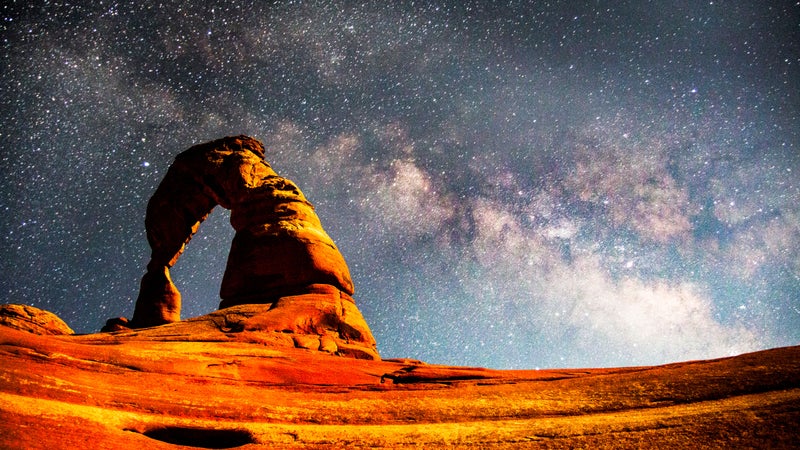 Delicate Arch at night