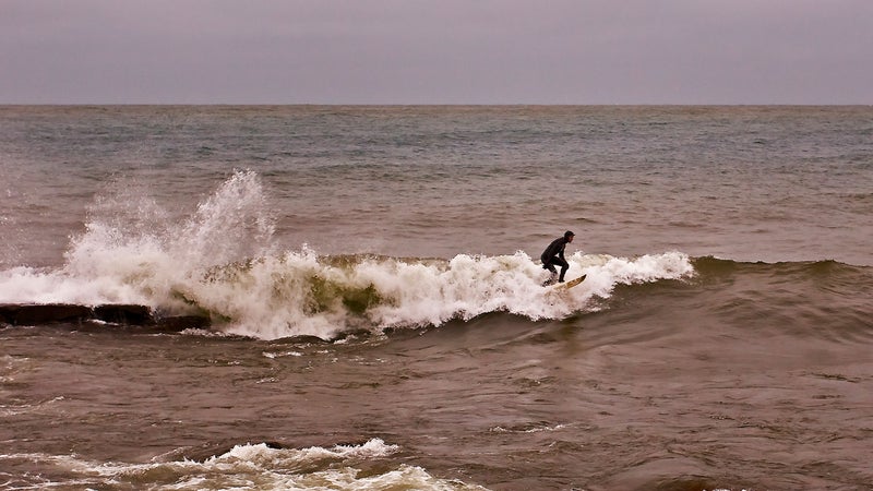 A surfer in Duluth