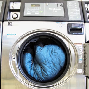 Sleeping bag in a washing machine