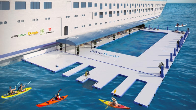 The Blue Voyage ship will have a seawater pool for open-water swimming training.
