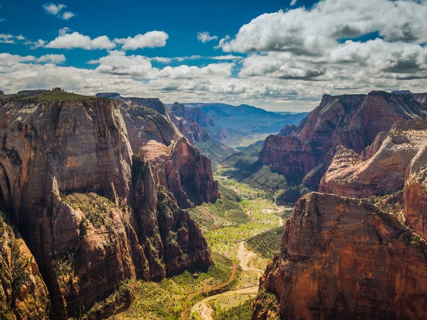 The view from Observation Point in Zion Canyon is a few hundred feet higher than the busier Angel’s Landing, best hiking trails in national parks