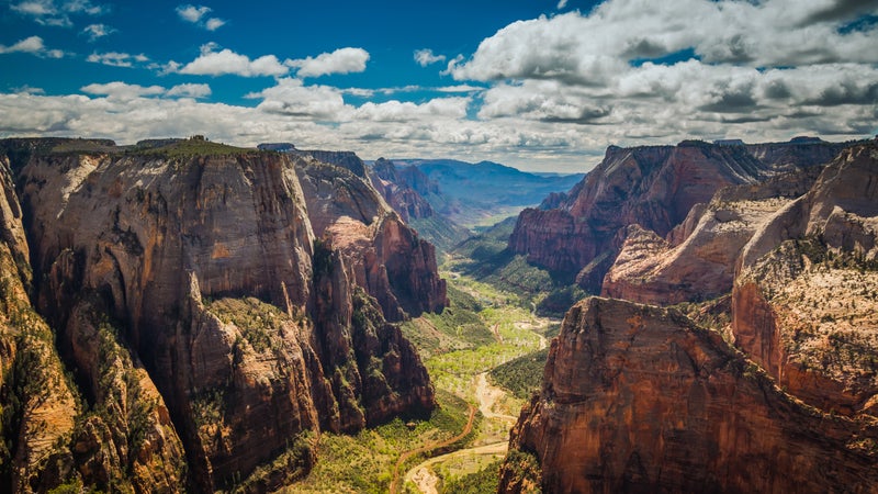 The view from Observation Point in Zion Canyon is a few hundred feet higher than the busier Angel’s Landing, best hiking trails in national parks