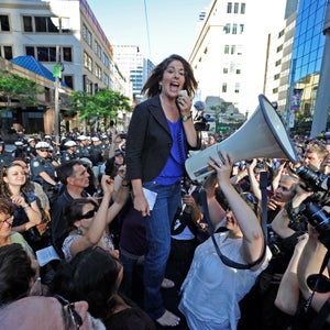 Klein protests at the G20 summit in Toronto in 2010