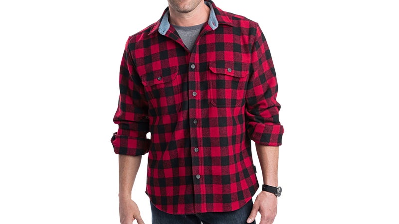 Woolrich Flannel Shirt Mens Medium Gray Red Plaid Hike Work