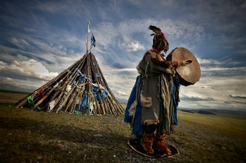 Shaman performing, Northern Mongolia
