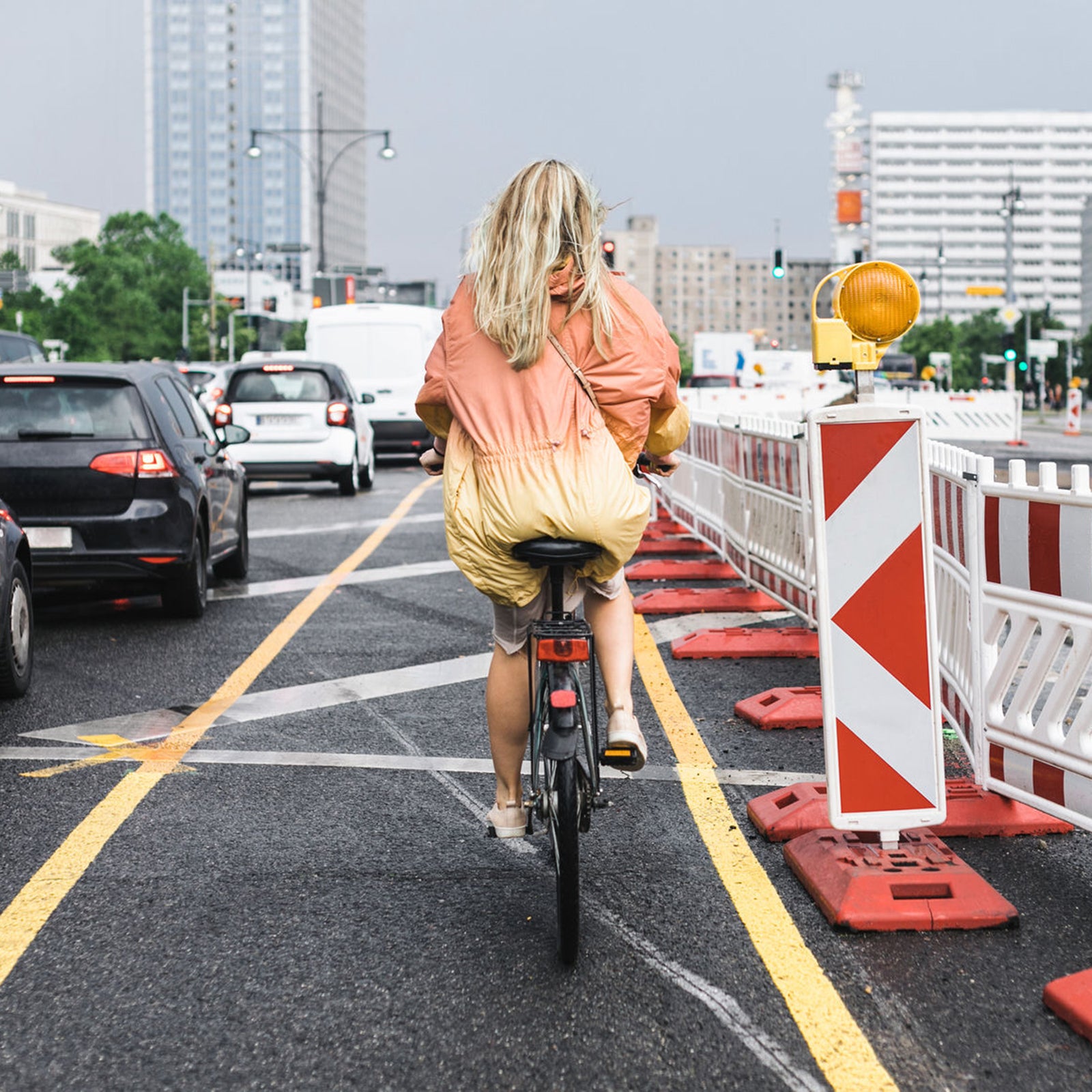 Lady riding on a bike