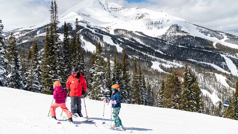 Ski lessons on Ambush at Big Sky Resort